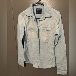 AEO Denim Pearl Snap Shirt American Eagle - Size Small